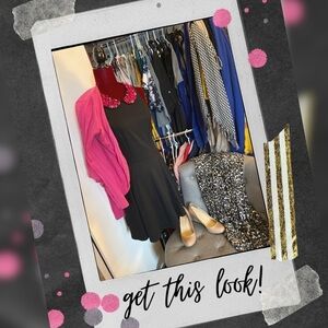 Eight Sixty Black Dress with Beaded Collar